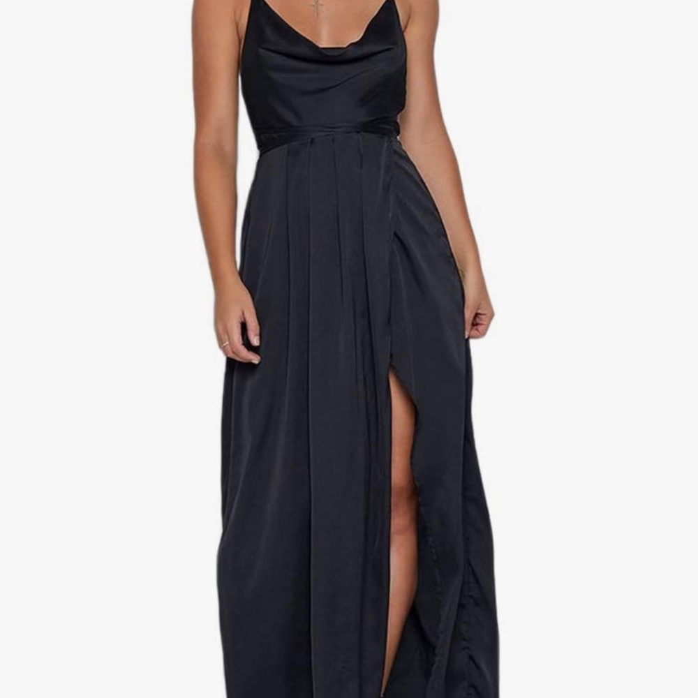 Sexy silky black dress